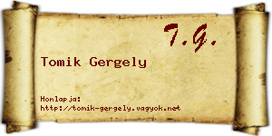 Tomik Gergely névjegykártya